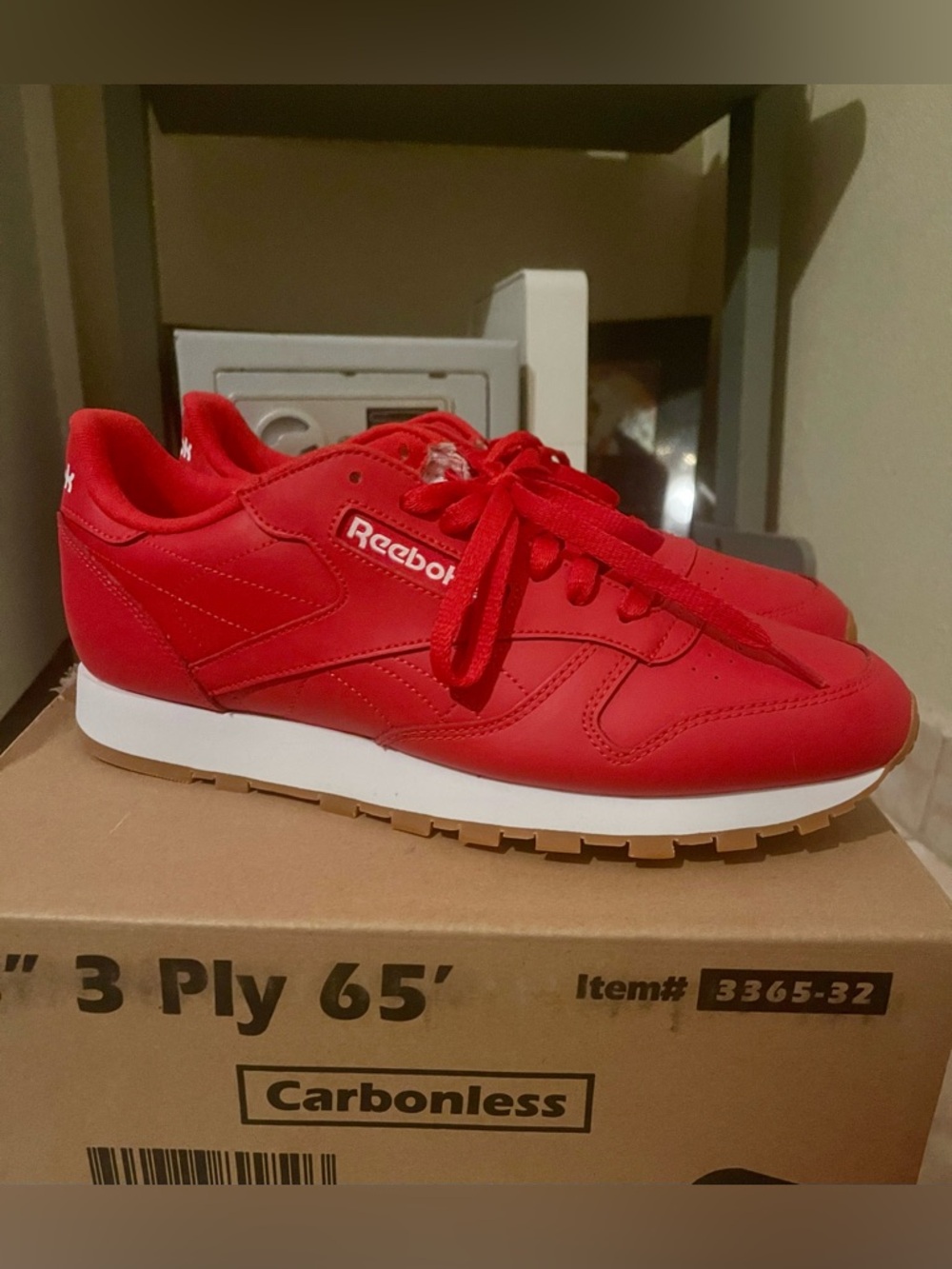 Reebok Classic Leather Low-Top Sneakers ❤️ Red | Retro Street Style Mens size 10